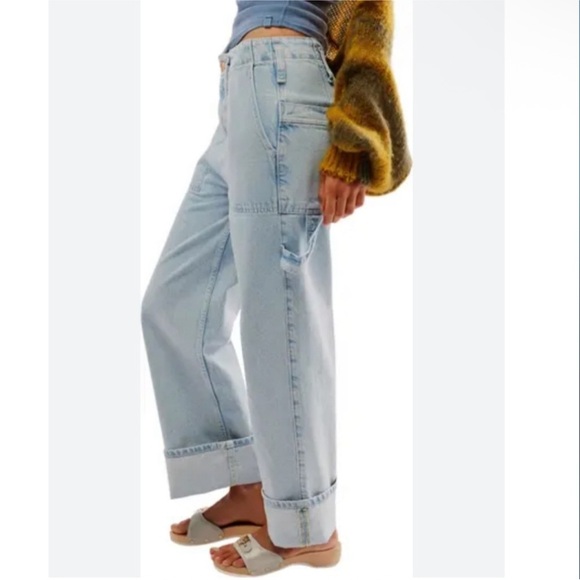 NEW Free People We The Free Major Leagues Mid Rise Cuffed Crop Jeans Size 29 - Picture 3 of 15